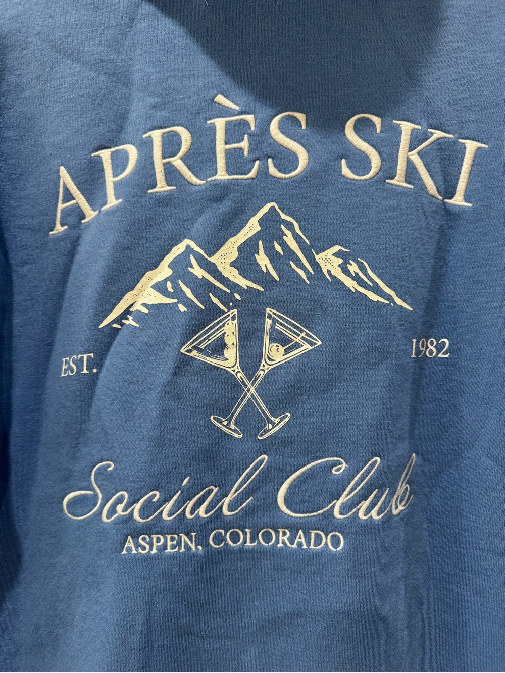 Lazy Sunday Sz Medium Aspen Colorado Zip Up Hoodie Ski Social‎ Club Martini - Picture 2 of 6